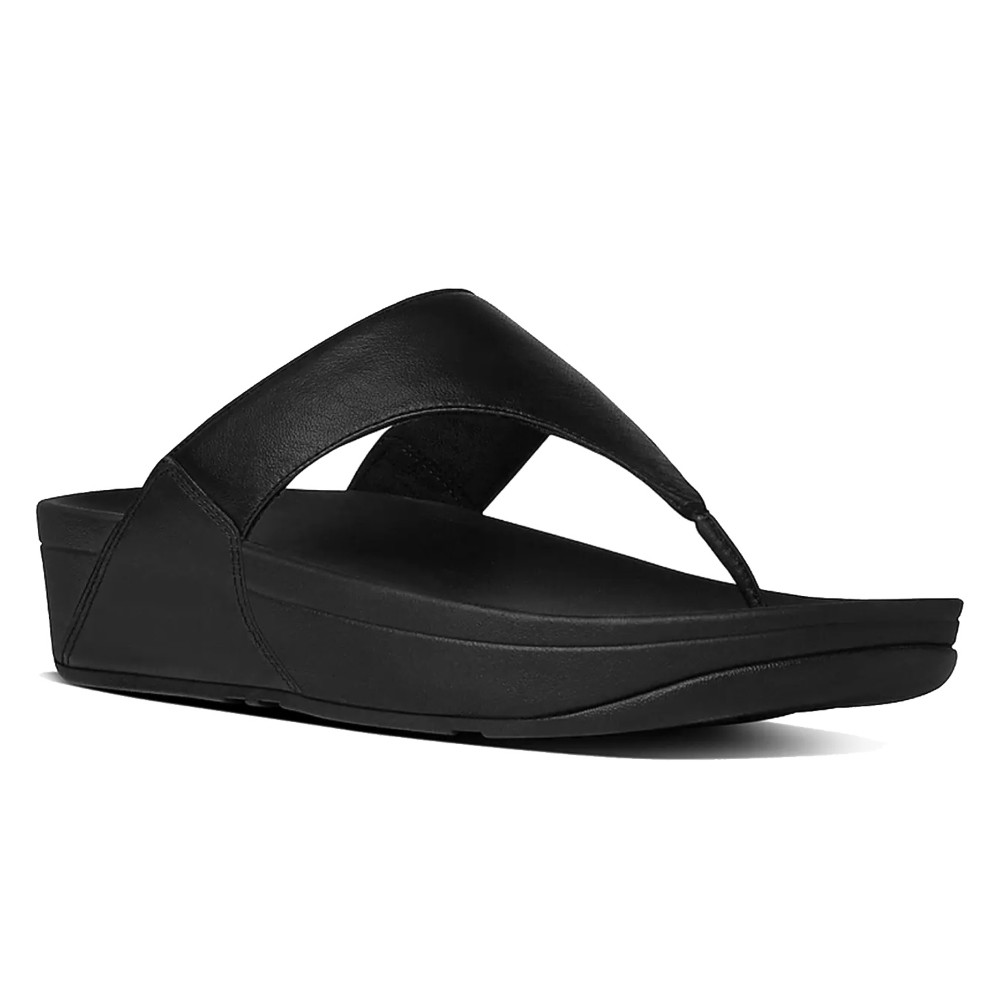 FitFlop W Lulu Leather Toepost Sandal - BLACK
