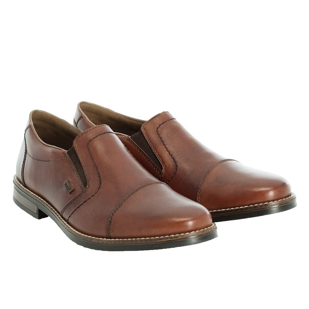 13572 Rieker M Læder Slip-On sko - BROWN