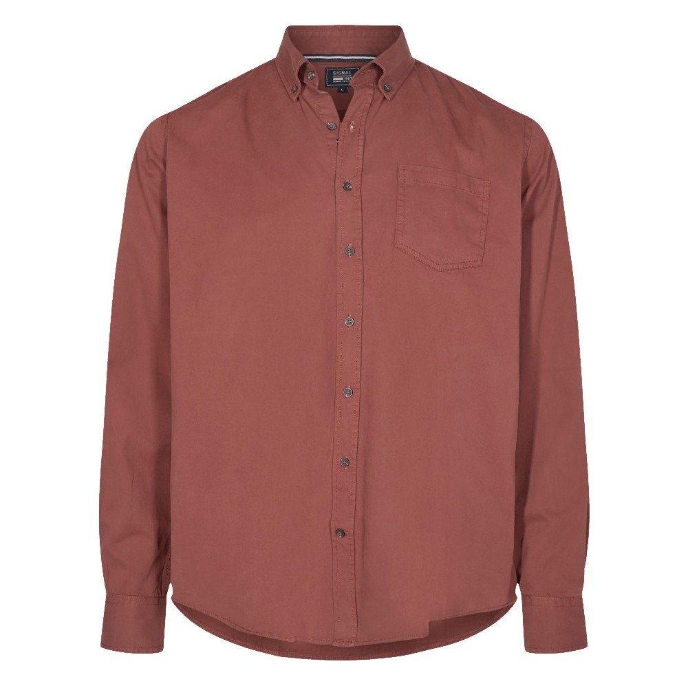 15387 Signal Franne Twill Skjorte 6735-RED-BRICK