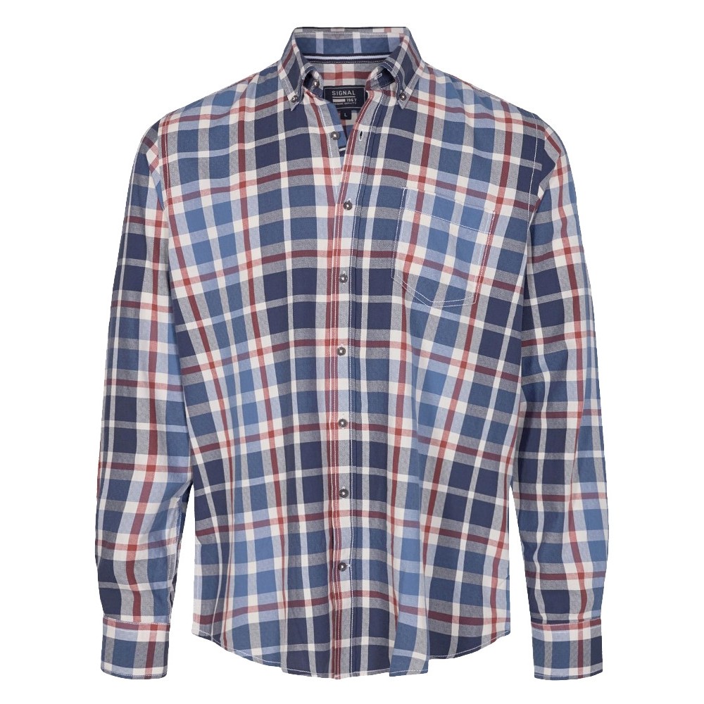 15388 Signal M Franne Check Skjorte 4320-BROWN-TOAST