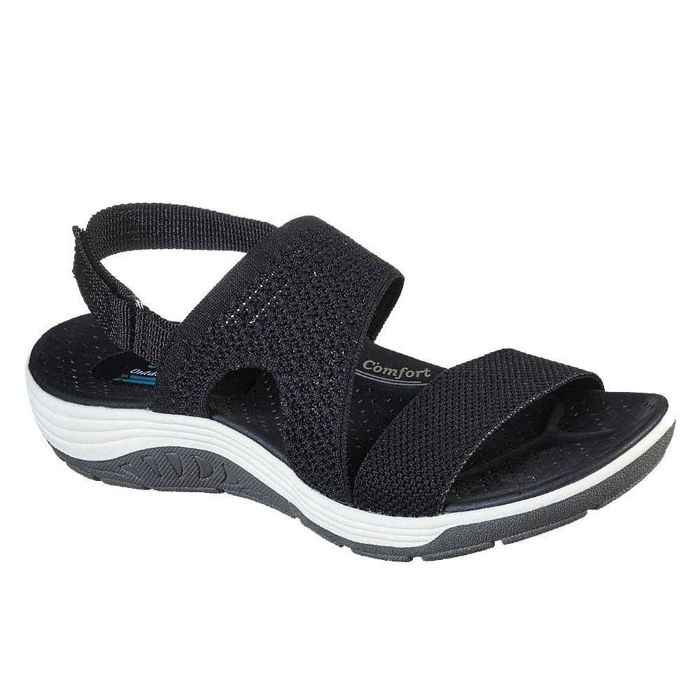 163056 Skechers W Reggae Cup Home Skillet Sandal - BLACK