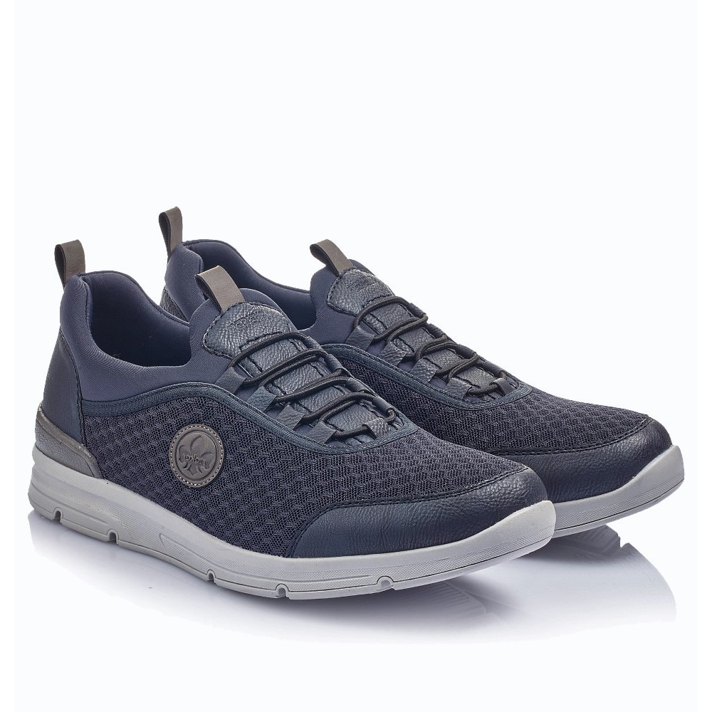 16491 Rieker M Fritidssko med Elastiksnøre - BLUE