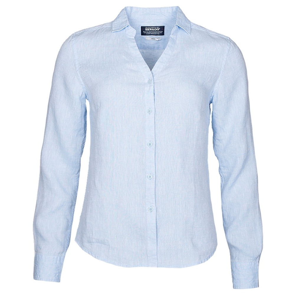 W1606 Sebago W Bianca Linen Skjorte - LIGHT BLUE