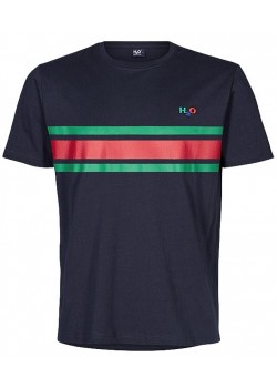 100454 - H2O U Gilleleje T-Shirt - 8410 NAVY/GREEN/RED
