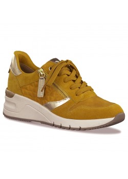 120-1-23702 Tamaris W Plateau Sneaker - 644-MUSTARD-COMB