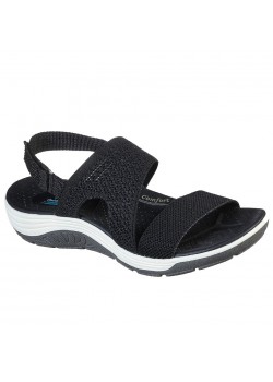 163056 Skechers W Reggae Cup Home Skillet Sandal - BLACK