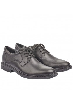 17627 Rieker M Klassisk Læder Sko - BLACK