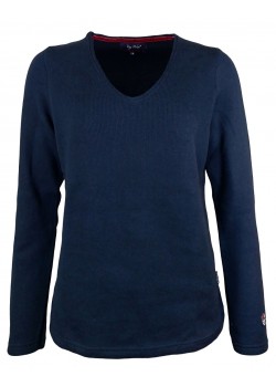 18-6-5006 Key West W Agatha V-Neck Bluse - NAVY