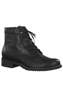 25210 Tamaris W Kort Læder Støvle - 07 BLACK UNI