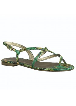 28125 Tamaris W Snakeprint Sandal - 744 GREEN SNAKE