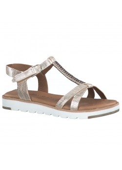 28600 Tamaris W Champagne Sandal - CHAMPAGNE MET