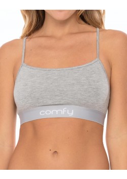 36-01 Comfy W Wood Strap Crop BH - GREY