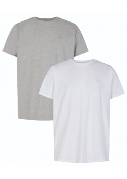 13357 Signal M Basic T-shirt 2-pack - 4057 WHITEGREY