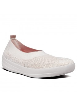 H-95-031 FitFlop W Uberknit Slip-On Ballerina - STONE