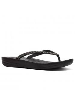 R08 FitFlop W Iqushion Sparkle Sandal - BLACK