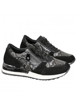 R2504 Remonte W Snakeskin Sneaker - GRAU KOMBI