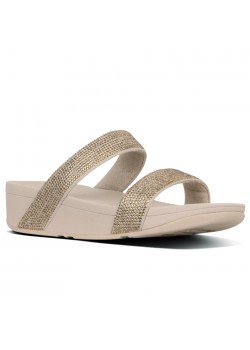 T79 FitFlop W Lottie Shimmercrystal Slide Sandal - ARTISAN GOLD