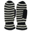 61161 Hestra W Gaucho Striped Mitten Luffer - SVART/OFF WHITE