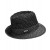 54183 Seeberger W Paper Crochet Fedora Hat - BLACK